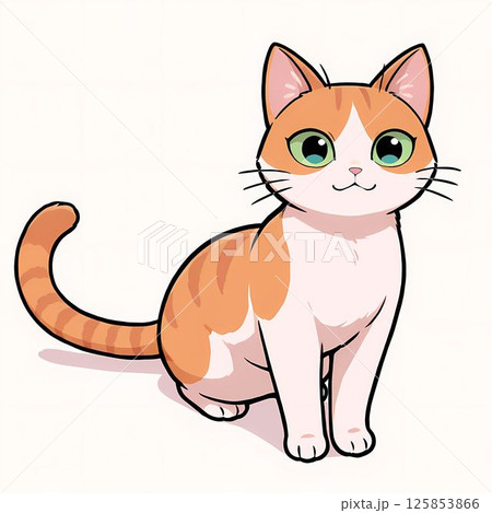 お座りしている猫 125853866