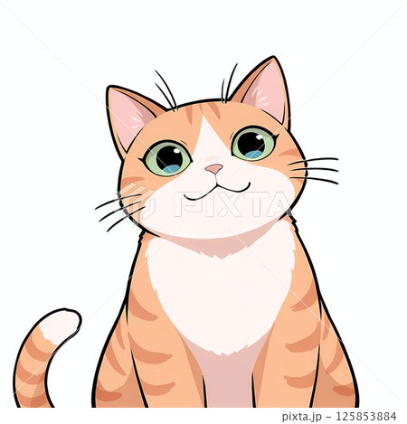 茶トラ猫のイラスト 125853884