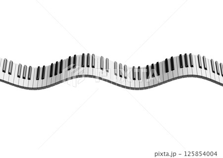 3d render of piano keys waving over white background 3d render of piano keys waving over white background 125854004