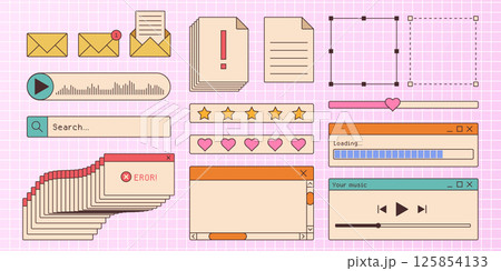 Retro browser window interface kit. Retro browser window interface kit. 125854133