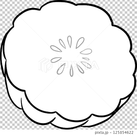 Garcinia Fruits and Outline Illustration. Organic natural nutritional healthy food ingredient, vegetarian diet product. 125854622