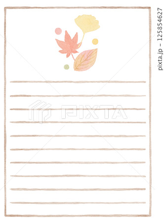 【水彩】便箋のテンプレート 125854627