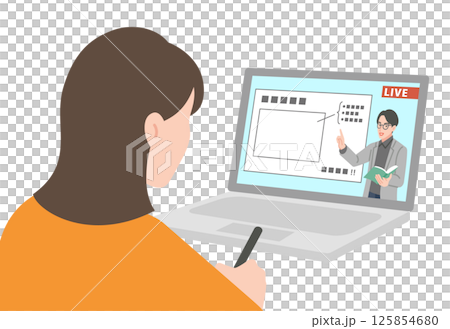 一位在網路學校學習的女士 一位在網路學校學習的女士 125854680