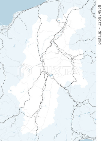 日本の長野県と隣接する都道府県を含む、シンプルなロードマップ 日本の長野県と隣接する都道府県を含む、シンプルなロードマップ 125854958
