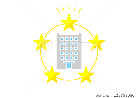 高い評価を受ける優良企業をイメージしたイラスト 高い評価を受ける優良企業をイメージしたイラスト 125855086