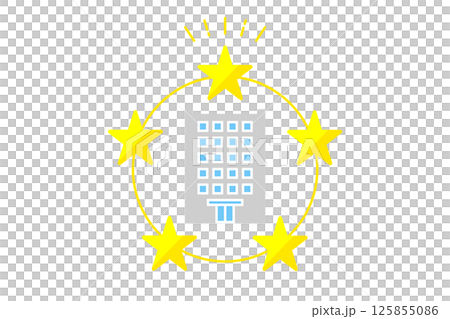 高い評価を受ける優良企業をイメージしたイラスト 高い評価を受ける優良企業をイメージしたイラスト 125855086