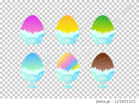 Shaved ice illustration variations 125855125