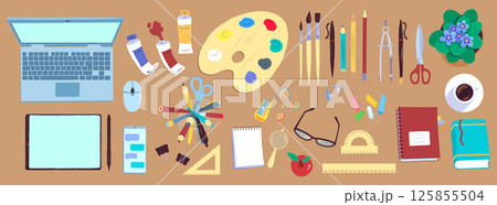 Creative workspace tools set 125855504
