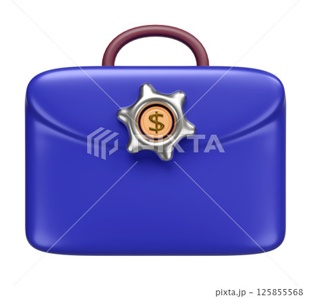 3d blue briefcase icon for business finance with gear, coins isolated. investment or business finance concept, 3d illustration render 3d blue briefcase icon for business finance with gear, coins isolated. investment or business finance concept, 3d illustration render 125855568