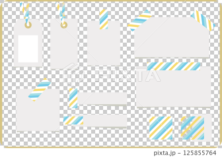 彩色條紋遮蔽膠帶和便箋材料套裝（用於計劃表、標籤和便籤） 125855764