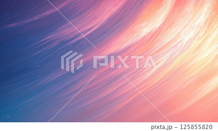 Vibrant sunset sky with swirling clouds and soft pastel colors at twilight 125855820