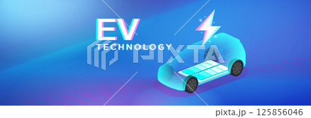 EV Technology concept with a transparent electric car showing battery pack structure and power symbol, highlighting innovation in clean energy and automotive design. EV Technology concept with a transparent electric car showing battery pack structure and power symbol, highlighting innovation in clean energy and automotive design. 125856046