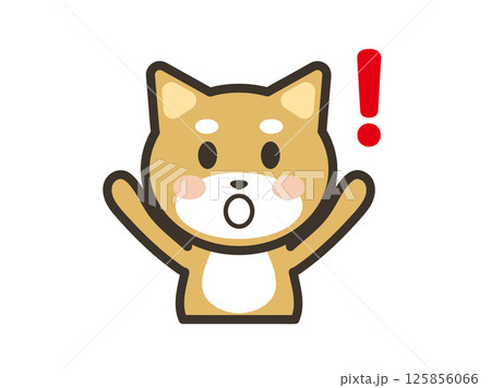 驚いているかわいい柴犬の上半身イラスト 驚いているかわいい柴犬の上半身イラスト 125856066