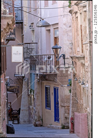 Aisle at old town of Chania, Crete, Greece Aisle at old town of Chania, Crete, Greece 125856346