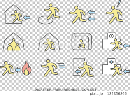 避難アイコンセット 避難アイコンセット 125856866