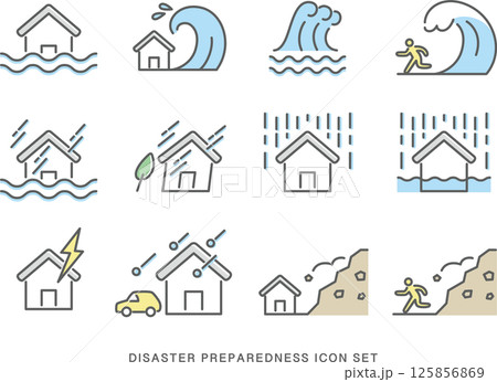 防災・災害アイコンセット_2 125856869
