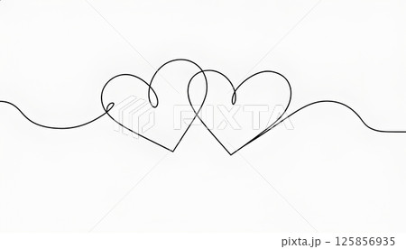 line in the shape of a heart 125856935