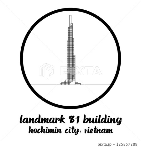 Circle Icon Landmark 81 Building. Vector Illustration 125857289