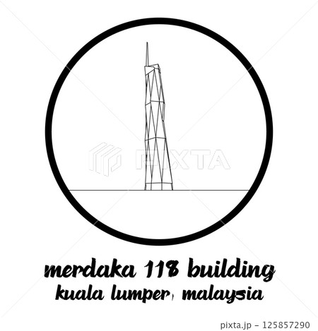 Circle Icon Merdaka 118 Building. Vector Illustration 125857290