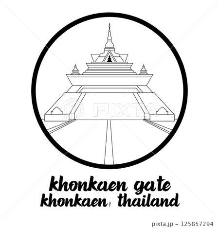 Circle Icon Khonkaen Gate. Vector Illustration Circle Icon Khonkaen Gate. Vector Illustration 125857294