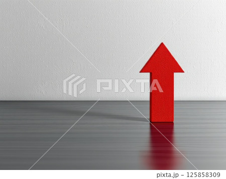 Single Upward Arrow. Direction and Focus 125858309