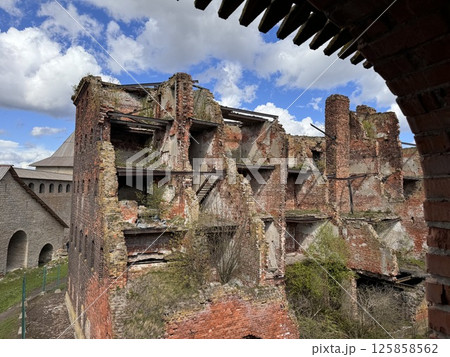 ruins of prison in ancient fortress Nut (Oreshek). Russia, Saint Petersburg 125858562