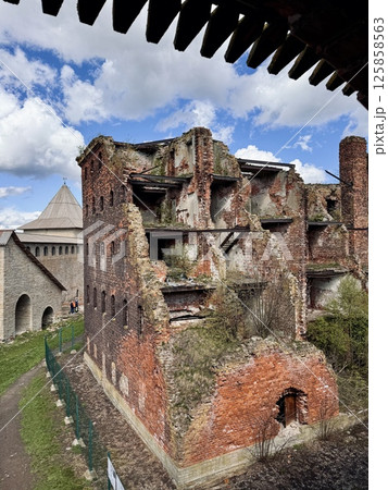 ruins of prison in ancient fortress Nut (Oreshek). Russia, Saint Petersburg 125858563