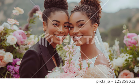 Young happy lesbian lgbtq couple or friends together, having fun together. Young happy lesbian lgbtq couple or friends together, having fun together. 125859012