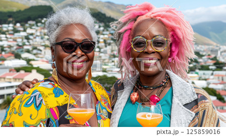 Young happy lesbian lgbtq couple or friends together, having fun together. Young happy lesbian lgbtq couple or friends together, having fun together. 125859016