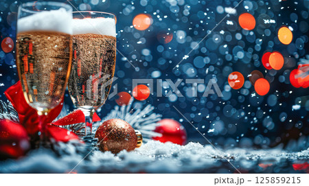 Christmas holiday background, Merry Christmas poster design 125859215