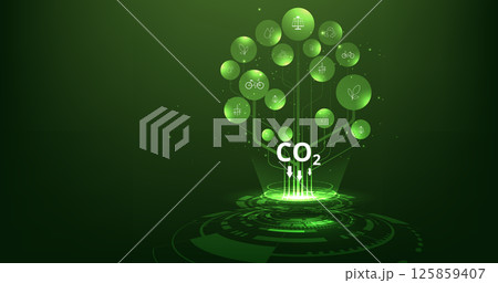 The idea of reducing CO2 emissions to limit global warming. The idea of reducing CO2 emissions to limit global warming. 125859407