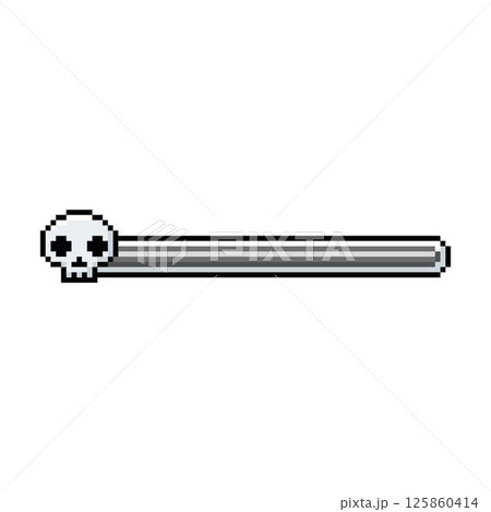 Gray skull pixel game indicator. Loading bar. 8 bit. 125860414