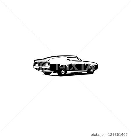 Mustang Mach One American Car Club Logo Design Isolated Vector. Set of ready-made logo templates isolated vector 125861465