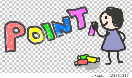 Illustration of a person highlighting important points and highlighting key points 125861517