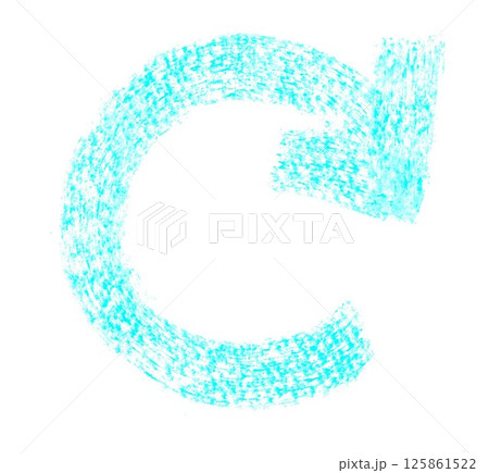 水色のクレヨンタッチの矢印 125861522