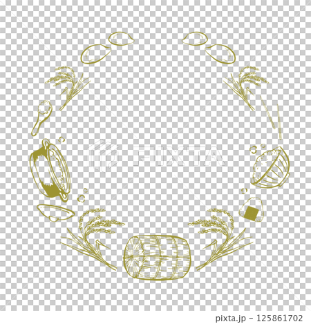 稻米框架刷線描插圖 125861702