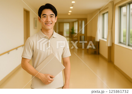 若い男性介護士 125861732