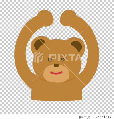 Illustration of a bear doing a circle pose Illustration of a bear doing a circle pose 125861745