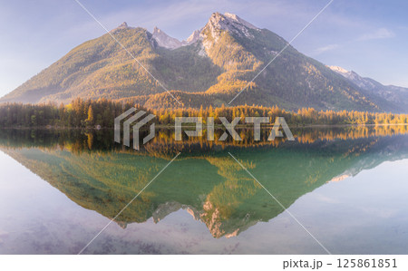 View of Hintersee lake in Berchtesgaden National Park Bavarian Alps, Germany View of Hintersee lake in Berchtesgaden National Park Bavarian Alps, Germany 125861851