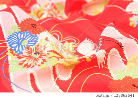 和柄の布地のシンプルな背景素材 和柄の布地のシンプルな背景素材 125862641