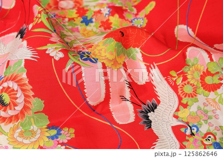 和柄の布地のシンプルな背景素材 125862646