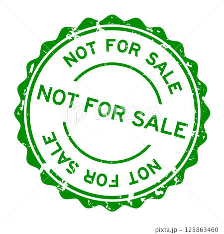Grunge green not for sale word round rubber seal stamp on white background 125863460