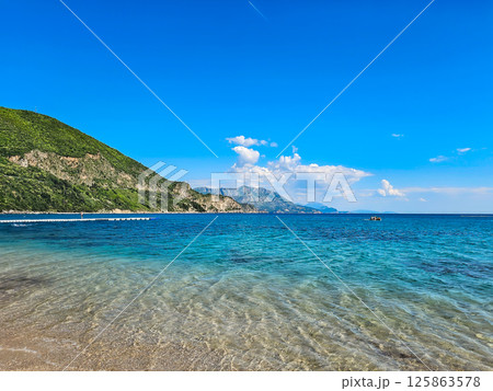 Montenegro Mountain Nature with Rocks, Clouds, and Summer Landscape 125863578