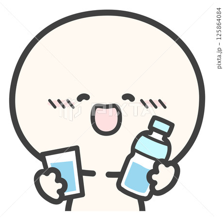 熱中症対策 水分補給 水と人物 125864084