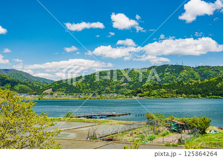 余呉湖畔川並地区からの展望 滋賀県長浜市余呉町 余呉湖畔川並地区からの展望 滋賀県長浜市余呉町 125864264