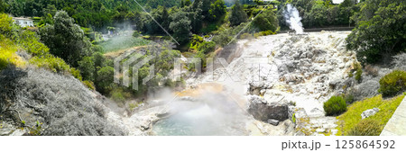 Furnas Fumarolas on Sao Miguel Island in the Azores archipelago 125864592