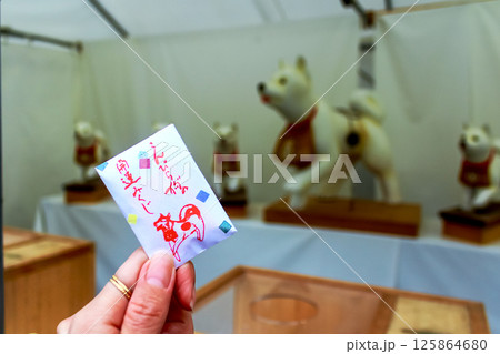 【香川】初夏の金刀比羅宮 こんぴら狗みくじを持つ女性の手 【香川】初夏の金刀比羅宮 こんぴら狗みくじを持つ女性の手 125864680