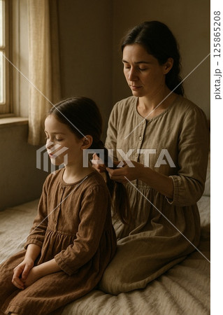 Morning braid ritual 125865208