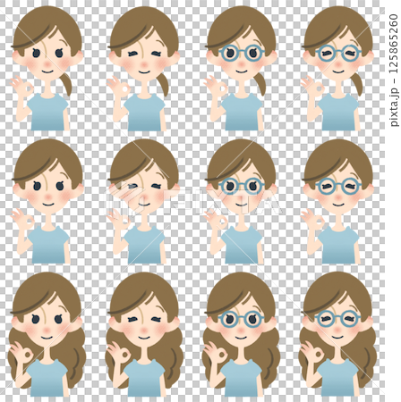 Woman making an OK pose-3 125865260