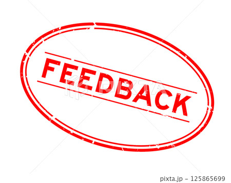 Grunge red feedback word oval rubber seal stamp on white background 125865699
